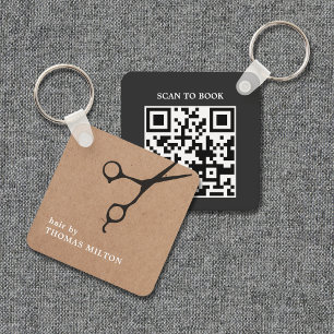 Minimale QR-Code-Terminbuchung für Salons Schlüsselanhänger