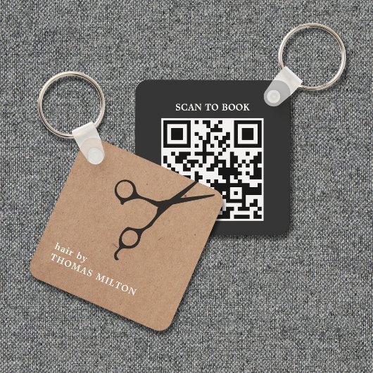 Minimale QR-Code-Terminbuchung für Salons Schlüsselanhänger