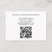 Minimale QR-Code Vintage-Fotograf Visitenkarte (Rückseite)