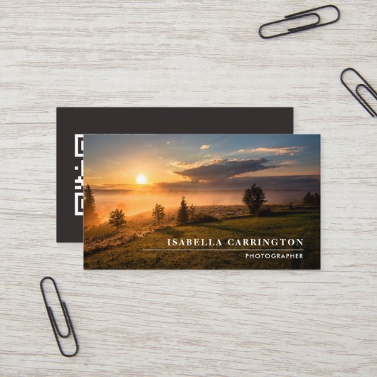 Minimale QR-Code-Visitenkarte für Foto Visitenkarte (Vorderseite/Rückseite Beispiel)