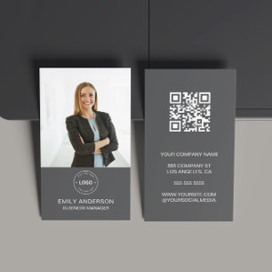 Minimale QR-Foto--Beruflich-Visitenkarte für Foto Visitenkarte