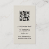 Minimale QR-Foto--Beruflich-Visitenkarte für Foto Visitenkarte (Rückseite)