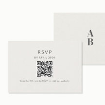 Minimale QR-RSVP-Hochzeitskarte