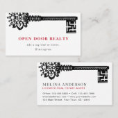 Minimale Real Anwesen Vintag Key Business Card Visitenkarte (Vorne/Hinten)
