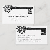 Minimale Real Anwesen Vintag Key Business Card Visitenkarte (Vorne/Hinten)