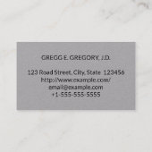 Minimale, rechtlich Berufliche Visitenkarte (Rückseite)