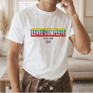 Minimale Regenbogen-Abschluss-Shirt auf Level Comp T-Shirt