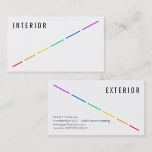 Minimale Regenbogen-Visitenkarte mit Pride-Farben Visitenkarte