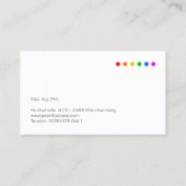 Minimale Regenbogen-Visitenkarte mit Pride-Farben Visitenkarte (Rückseite)