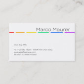 Minimale Regenbogen-Visitenkarte mit Pride-Farben Visitenkarte (Rückseite)