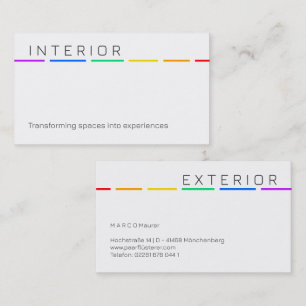Minimale Regenbogen-Visitenkarte mit Pride-Farben Visitenkarte
