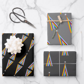 Minimale Regenbogenausrichtung Geschenkpapier Set