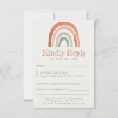 Minimale Regenbogenbaby Dusche RSVP Karte (Vorderseite)