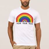 Minimale Regenbogenbogen-Moderne Farbaussage T-Shirt (Vorderseite)