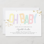 Minimale Regenbogenhaut Neutral Oh Baby Dusche Einladung (Vorderseite)