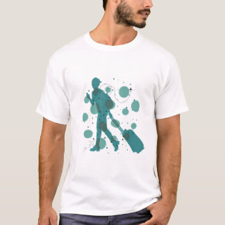 Minimale Reisende mit Grafik-T-Shirt mit Koffermot T-Shirt