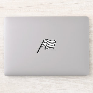 Minimale Rennflagge schwingend Aufkleber