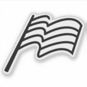 Minimale Rennflagge schwingend Aufkleber (Vorderseite)