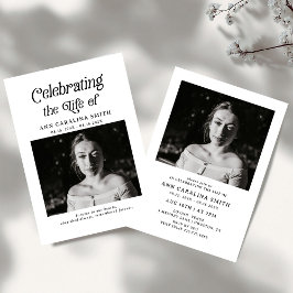 Minimale Retro-Beerdigung feiert das Leben Einladung