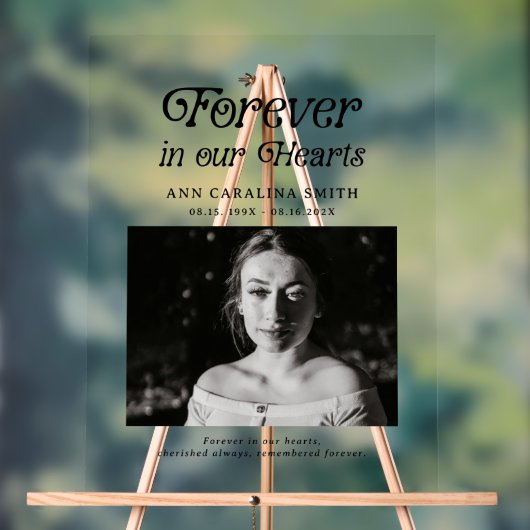 Minimale Retro-Beerdigung für immer in unserem Her Acrylschild (Neutral)