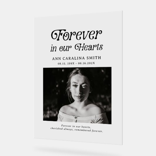 Minimale Retro-Beerdigung für immer in unserem Her Acrylschild (Winkel)