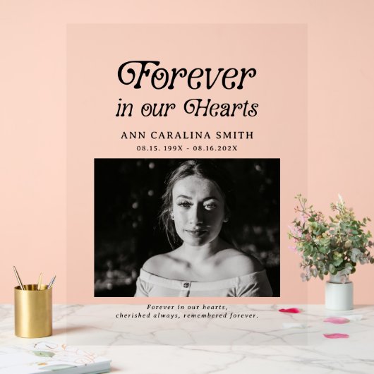 Minimale Retro-Beerdigung für immer in unserem Her Acrylschild (Hochzeit)