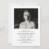 Minimale Retro-Beerdigung im lieben Gedächtnis Einladung (Rückseite)