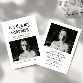 Minimale Retro-Beerdigung im lieben Gedächtnis Einladung