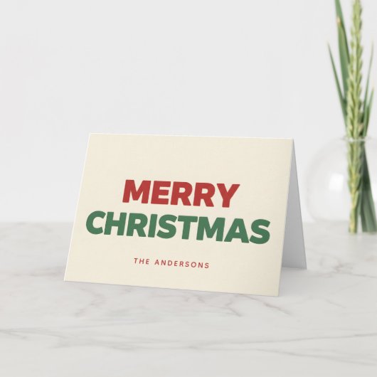 Minimale Retro-Blockschrift Frohe Weihnachten (Vorderseite)