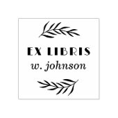 Minimale Retro-Botanische Zweigstelle Ex Libris Bu Gummistempel (Prägung)