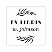 Minimale Retro-Botanische Zweigstelle Ex Libris Bu Permastempel (Design)