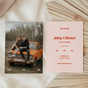Minimale Retro-Foto-Hochzeit Save The Date