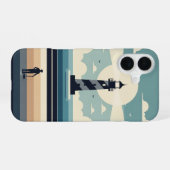 Minimale Retro-Leuchtturm iPhone 16 Hülle (Rückseite (Horizontal))