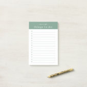 Minimale Retro-Typografie | Green Monogram Post-it Klebezettel (Auf Schreibtisch)