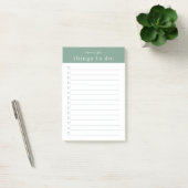 Minimale Retro-Typografie | Grünes Monogramm Post-it Klebezettel (Büro)