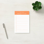 Minimale Retro-Typografie | Oranges Monogramm Post-it Klebezettel (Büro)