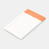 Minimale Retro-Typografie | Oranges Monogramm Post-it Klebezettel (angewinkelt)