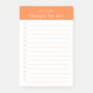 Minimale Retro-Typografie   Oranges Monogramm Post-it Klebezettel