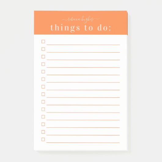 Minimale Retro-Typografie | Oranges Monogramm Post-it Klebezettel (Vorderseite)