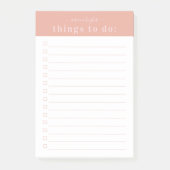 Minimale Retro-Typografie | Rosa Monogramm Post-it Klebezettel (Vorderseite)