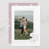 Minimale Rosa Anemone Kunst Hochzeit Save The Date (Vorne/Hinten)