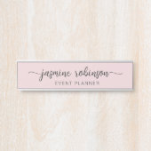 Minimale Rosa-Berufliche Monogramm-Signatur Türschild (Vorderseite )