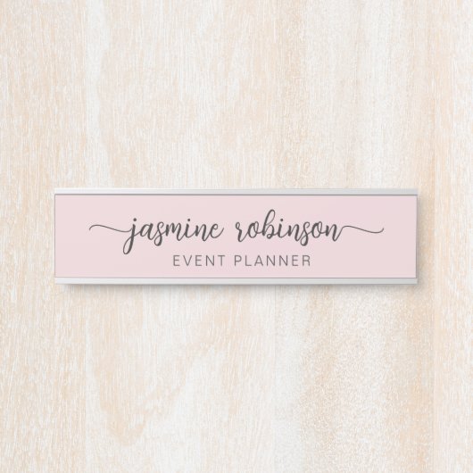 Minimale Rosa-Berufliche Monogramm-Signatur Türschild (Vorderseite )