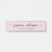 Minimale Rosa-Berufliche Monogramm-Signatur Türschild (Vorderseite )