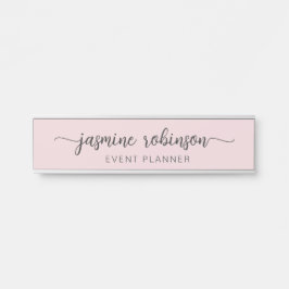 Minimale Rosa-Berufliche Monogramm-Signatur Türschild