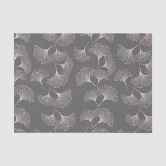 Minimale rosa botanische Muster Seidenpapier (Vorderseite)