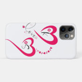 Minimale rosa Herz Liebe Case-Mate iPhone Hülle (Rückseite (Horizontal))