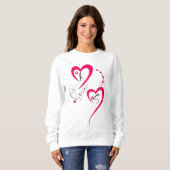 Minimale rosa Herz Liebe Sweatshirt (Vorne ganz)