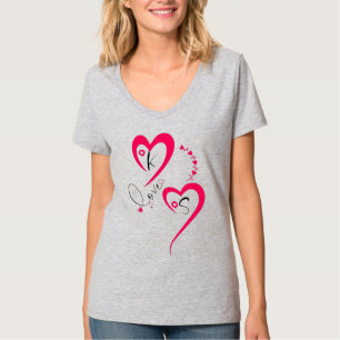Minimale rosa Herz Liebe T-Shirt