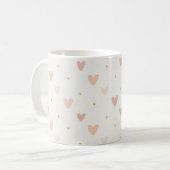 Minimale Rosa-Herzen-Tasse  Kaffeetasse (Vorderseite Links)